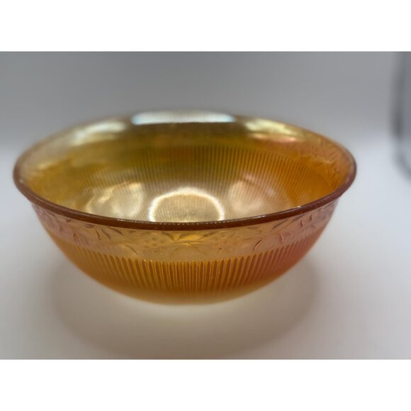 Imperial Glass "Prism & Daisy Band" aka Floral Rib Marigold Carnival Glass 7" Bo - Picture 2 of 5